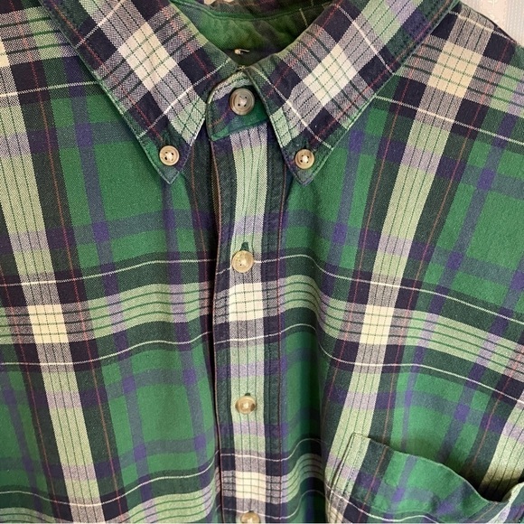 ROPER Men’s Green Plaid 100% Cotton Button Down - Size 2XLT Button down collar - Picture 7 of 11
